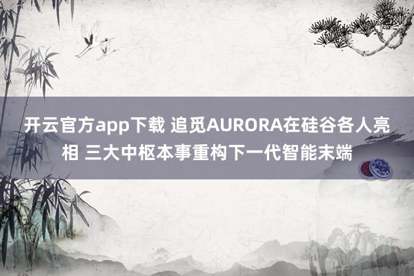 开云官方app下载 追觅AURORA在硅谷各人亮相 三大中枢本事重构下一代智能末端